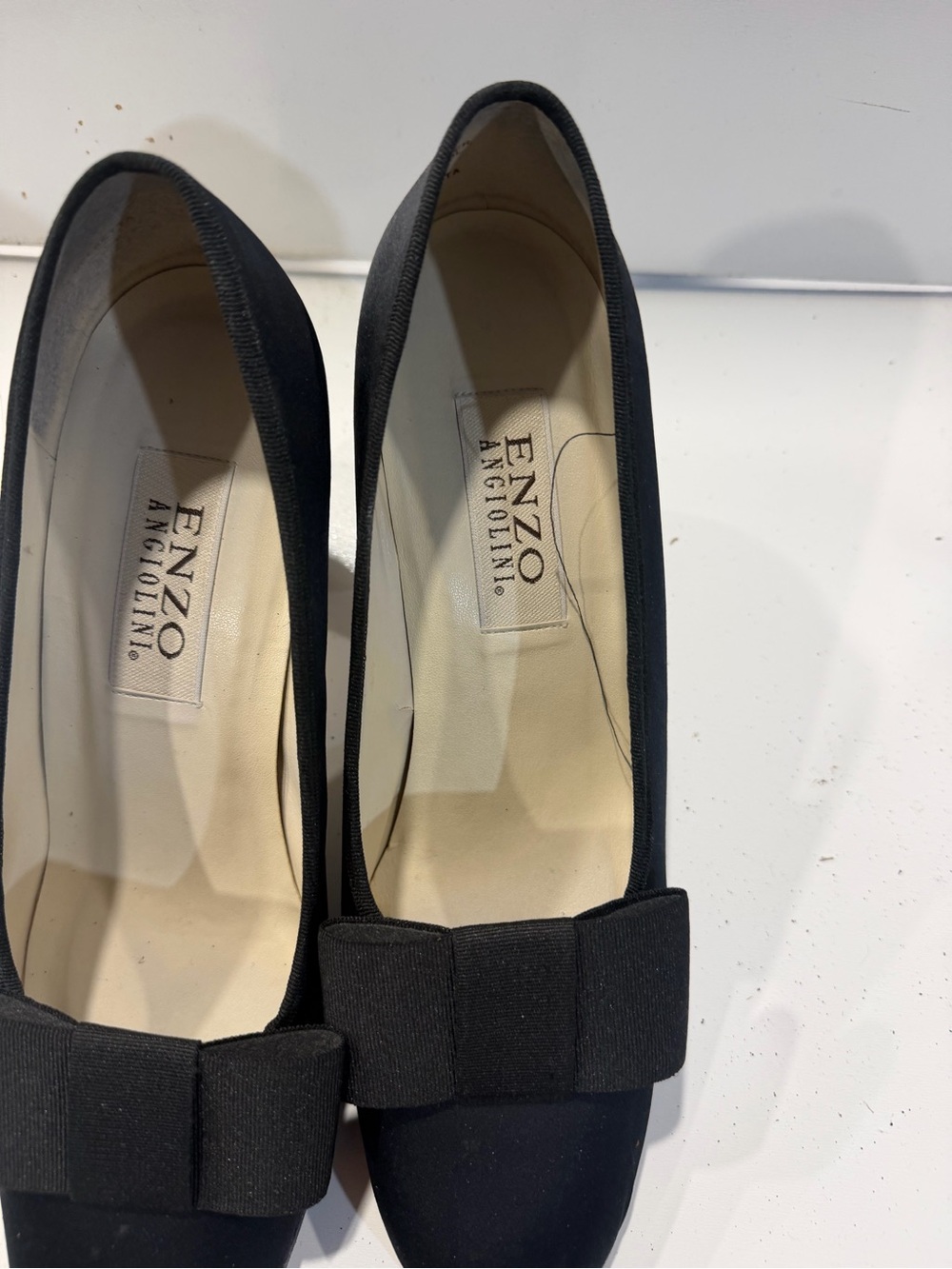 Enzo Angiolini Black Bow Flat Loafers